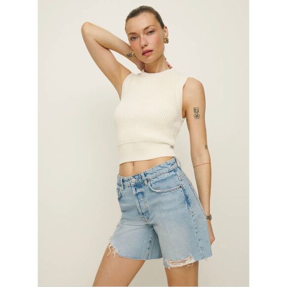 Reformation Raye Mid Rise Relaxed Jean Shorts 26 - Picture 12 of 12